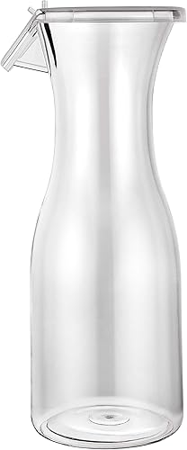 Miniatura 5 de Lillian Tablesettings Tarro de jugo de jarra, jarra de bebidas, decantador acrílico transparente para vinojugo con tapa, 20 onzas (30101)