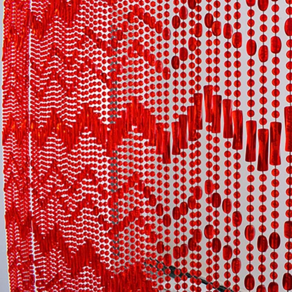Sbtxhjwcgld Red Beaded Curtain Plastic Hanging Strings Door Curtain Door Opening Room Decoration Panel Divider Screen Entrance Door Opening Balcony, Customizable-80X180cm-53 Strands