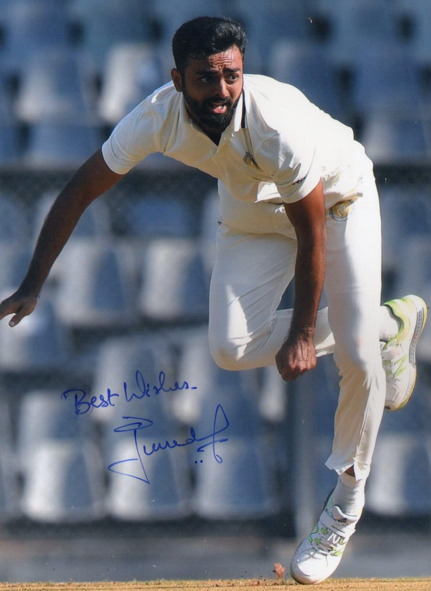 5x7 Inches Original Autographed Photo of Indian Cricketer Jaydev Unadkat-image-16