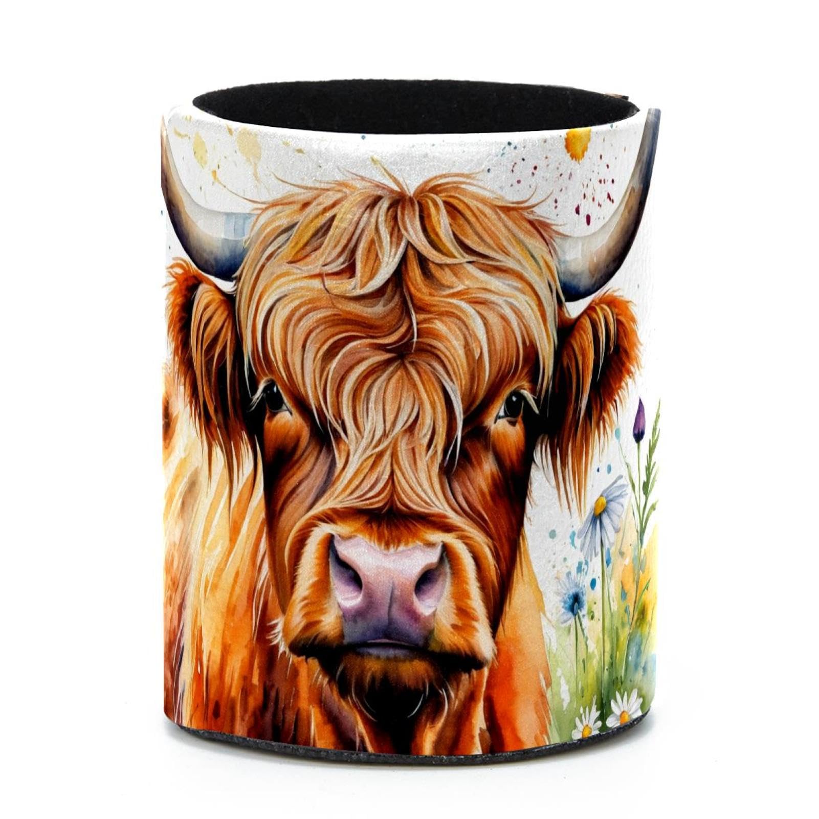 VAPOKF Round Pencil Holders for Desk, Daisy and Cow Pen Holders Pen Pot Makeup Brushes Storage Desktop Stationery Supplies Organiser for Home Office