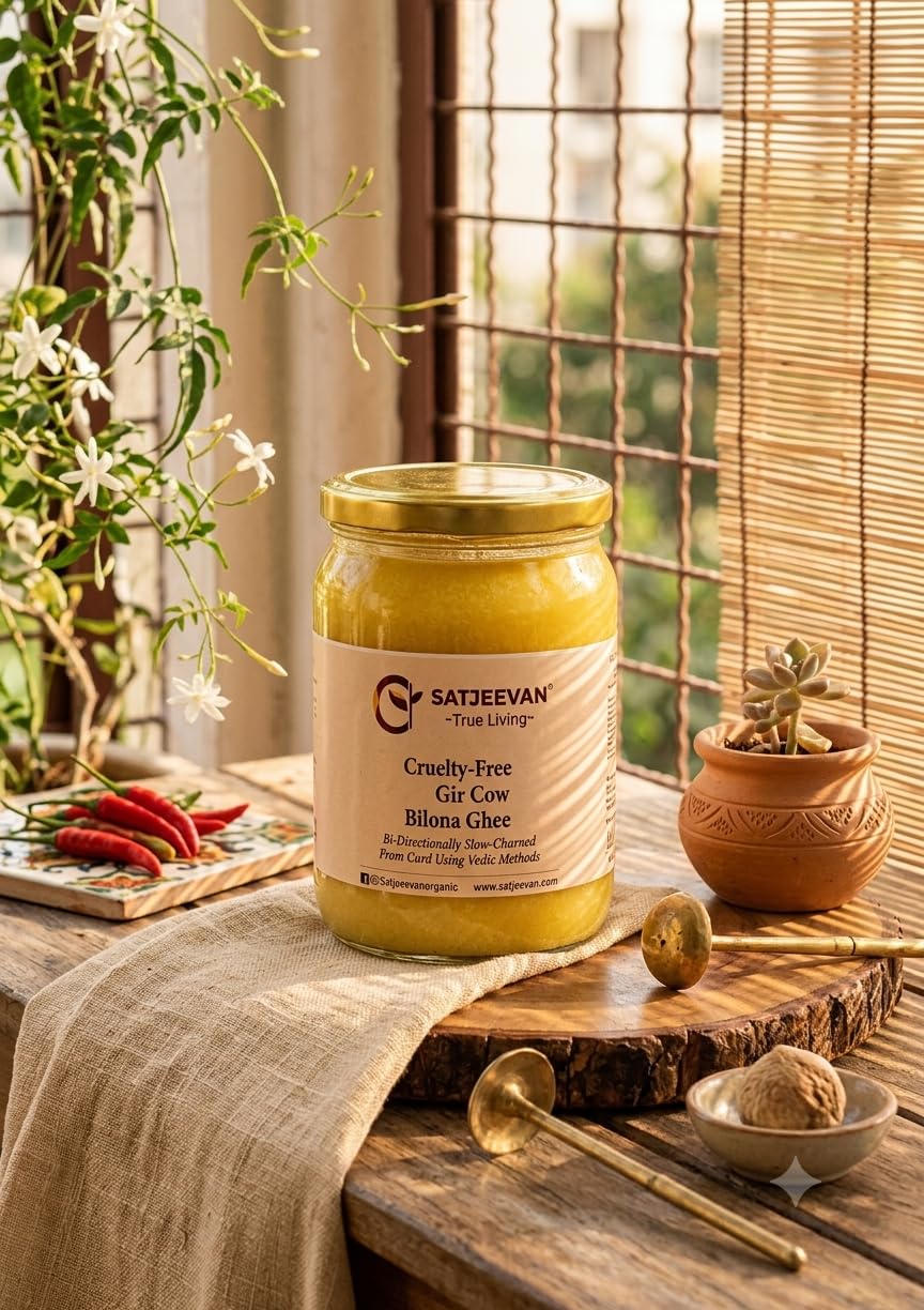 Satjeevan Organic Vedic Gir Cow Bilona Ghee 500ml | A2 Milk, Hand-Churned | Naturally Grown, Grass-Fed | Traditional Vedic Method 3