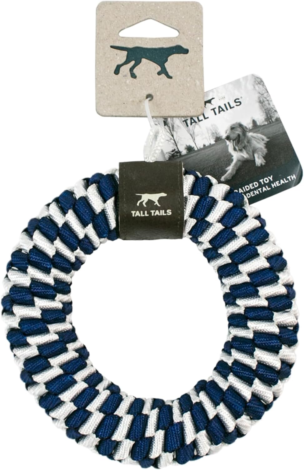 Tall Tails Navy Braided Ring Toy for Dogs - Perfect for Fetch and Tug Play!