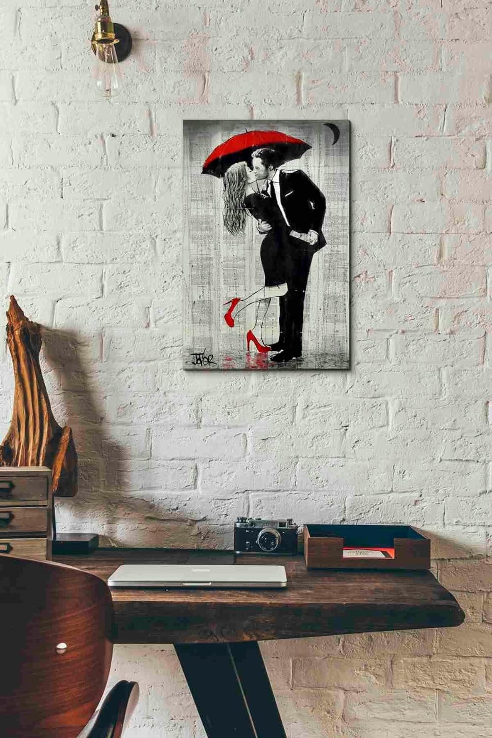 Epic Graffiti 'The Kissing Rain' by Loui Jover, Canvas Wall Art, 12"x18"