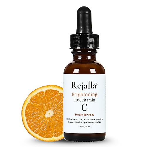 Rejalla - Suero de vitamina C para la cara - 10% de vitamina C ácido hialurónico niacinamida suero antienvejecimiento - Suero facial luminoso -