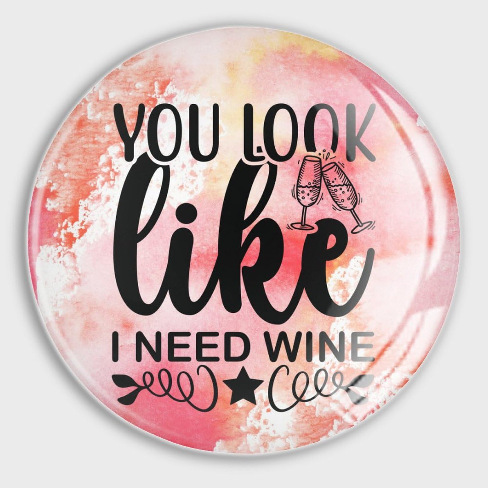 Aimants ronds pour verre à vin You Look Like de table pour invités