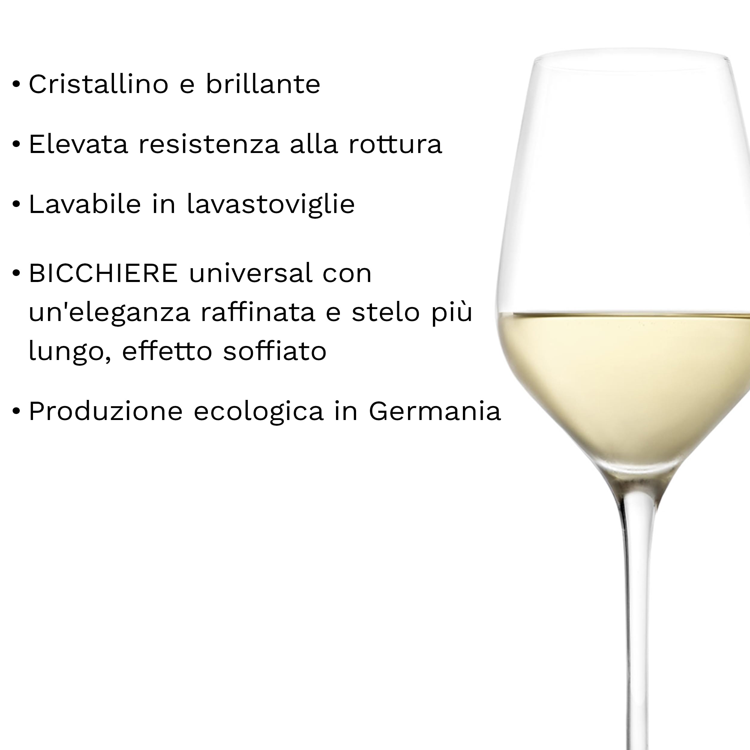 Stölzle Lausitz Calici Universali Exquisit Royal Set di 6, 420 ml – Eleganti Calici in Cristallo per Vini Bianchi, Rosati e Rossi Leggeri – Lavabili in Lavastoviglie, Made in Germany