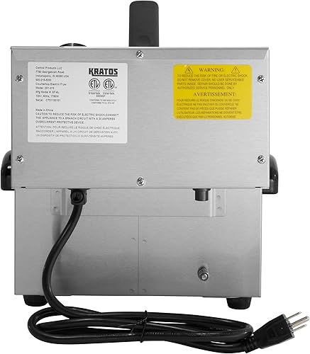 Miniatura 5 de Kratos Freidora eléctrica comercial para encimera, freidora de 10 libras con cesta, freidora de acero inoxidable para restaurantes, soportes de
