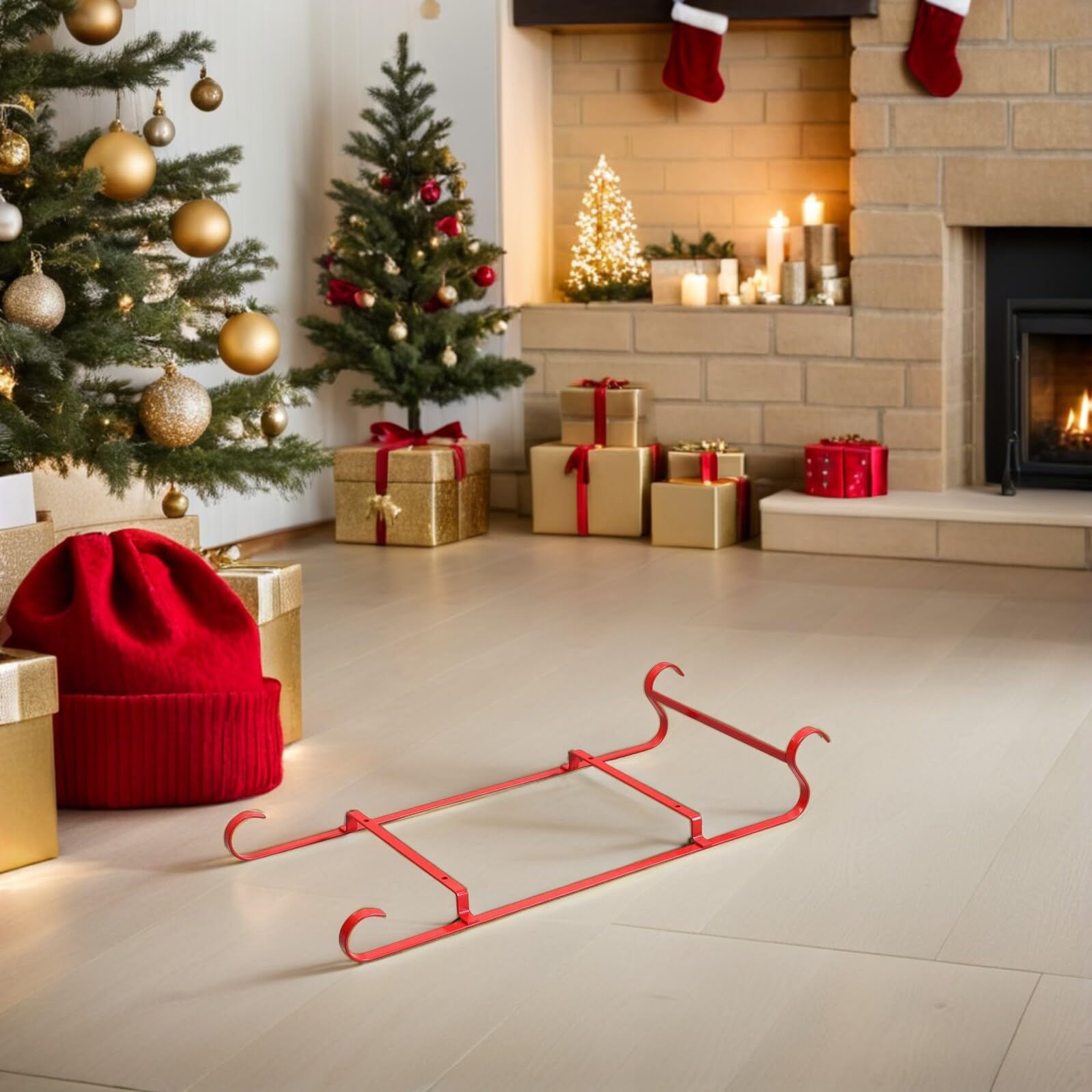 NUOBESTY Dekorativer Schlitten aus Eisen Snackplattenständer für Weihnachtsschlitten Kleiner Weihnachtsmannschlittenhalter Schlitten-bonboniere-schale-ständer Weihnachtsschlitten-ornament
