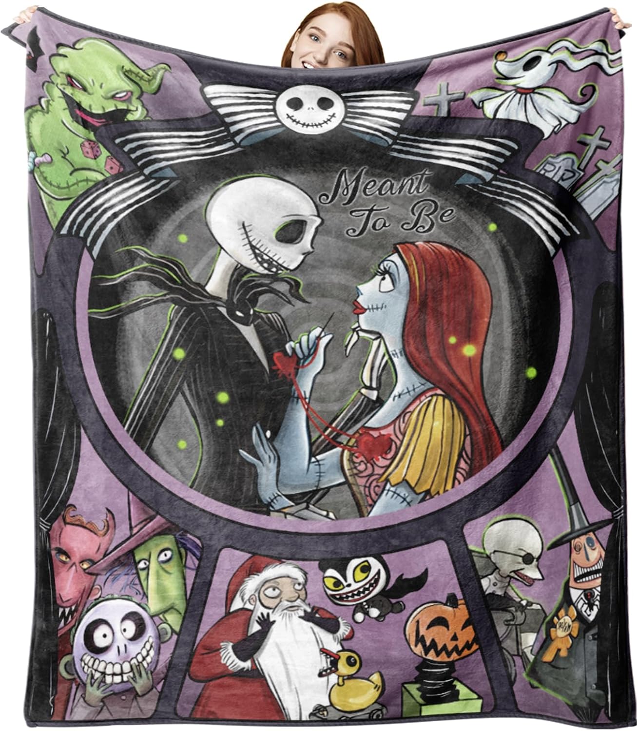 Pycat Halloween Flannel Throw Blanket, Meant to Be Christmas Birthday Gifts | for Men Women, Funny Soft for Bedding Sofa 50 x 60 Inch