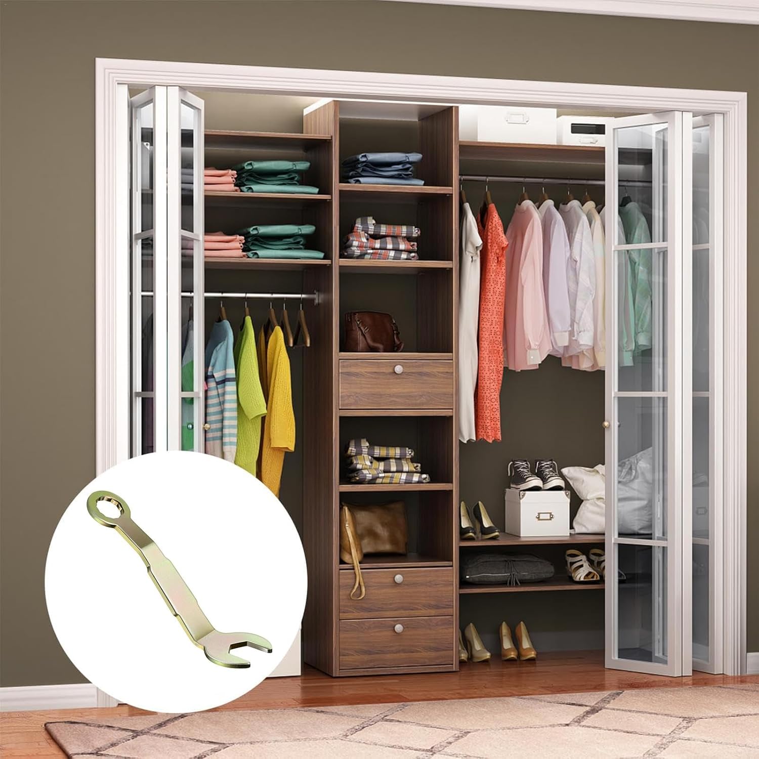 Pocket Door Wrench | Closet Door Wrench | Sliding Door Adjustment Wrench | Portable Bifold Closet and RV Door Hinge Adjustment Tool | Sturdy Pocket Door Tool for Eassy Home and RV Door Repairs