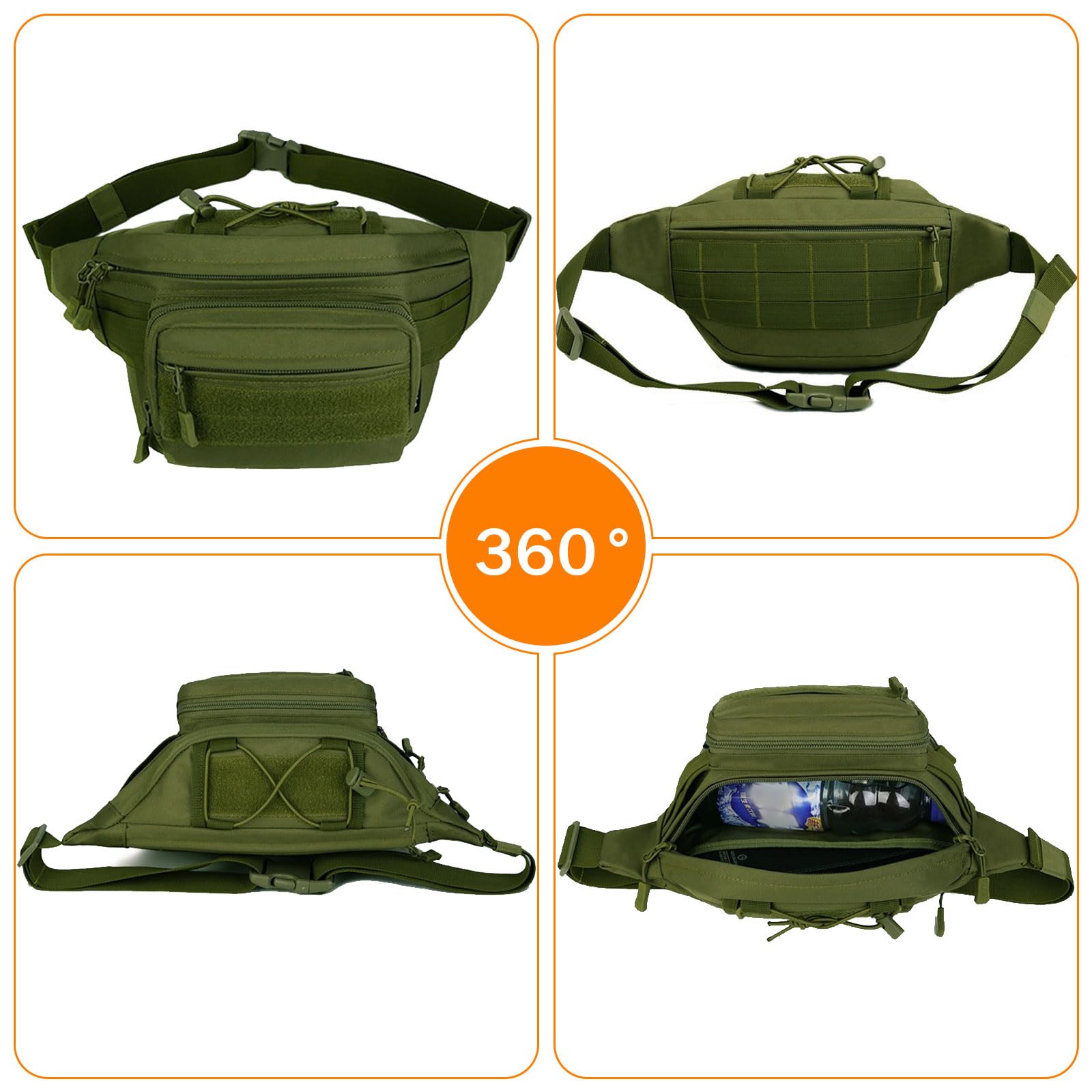 HUNTVP Zaino Monospalla Uomo Tattico Borsa Petto Impermeabile Borsa a Tracolla Militare per Campeggio Escursionismo Ciclismo Viaggio, Type-3 Grigio