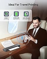 Vista 22 de Itari Impresora portátil, impresora sin tinta M08F, impresoras portátiles Bluetooth inalámbricas para viajes, compatible con impresora térmica