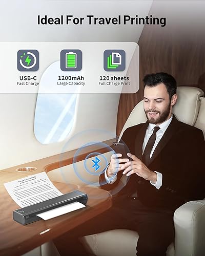 Vista 14 de Itari Impresoras portátiles inalámbricas para viajes - M08F Impresora inalámbrica Bluetooth para plantillas de tatuajes compatible con tableta
