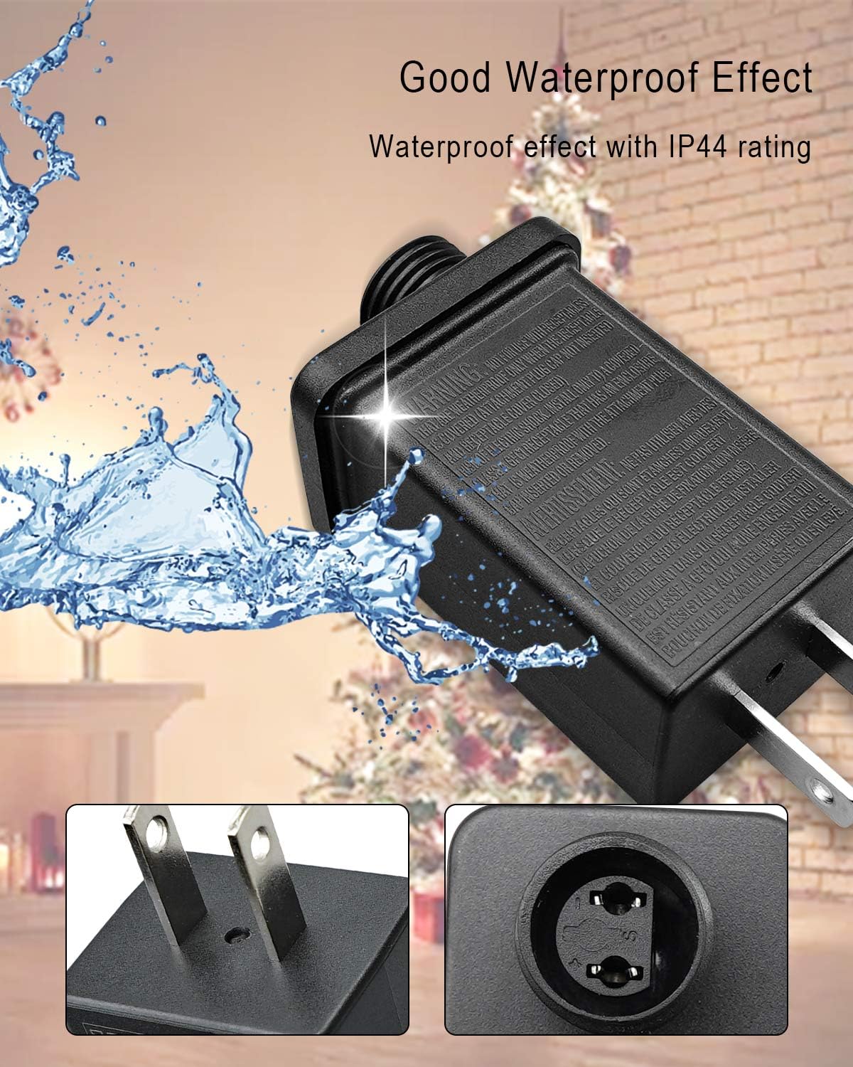 4-Pack Replacement Power Adapters For Yard Inflatables - 12V 1.5A Class 2 Transformer, US Plug, For Halloween & Christmas Lights - View #5