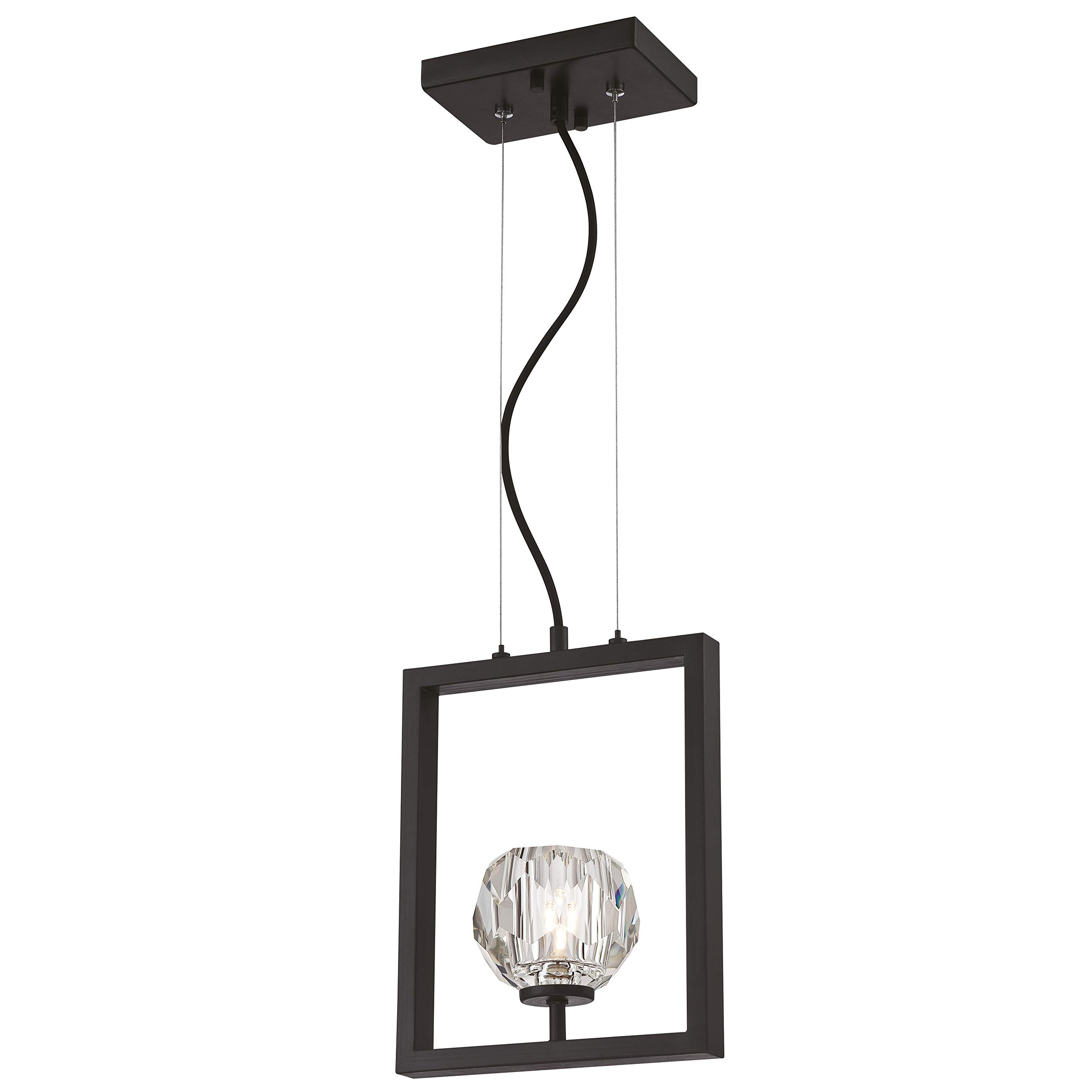 Westinghouse Lighting 63674 Zoa One-Light Indoor Pendant, Matte Brushed Gun Metal Finish with Crystal Glass