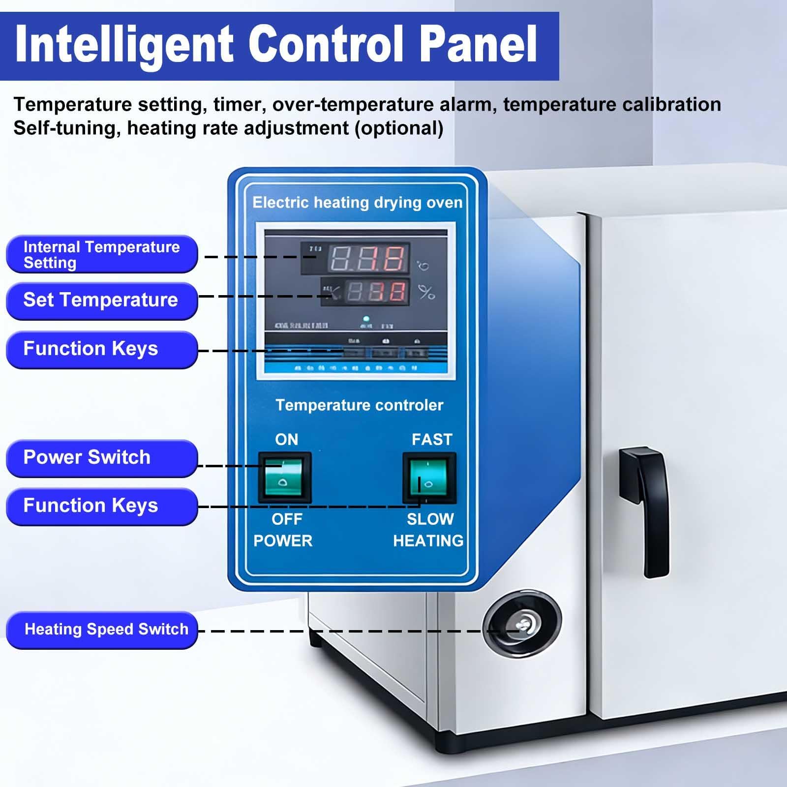 Hornos De Secado Al Vacío, Hornos De Secado Por Aire De Temperatura Constante De 16l/43l, Diseño De Doble Velocidad, Capa De Aislamiento Engrosada,Adecuados Para Producción E Investigación. 43L