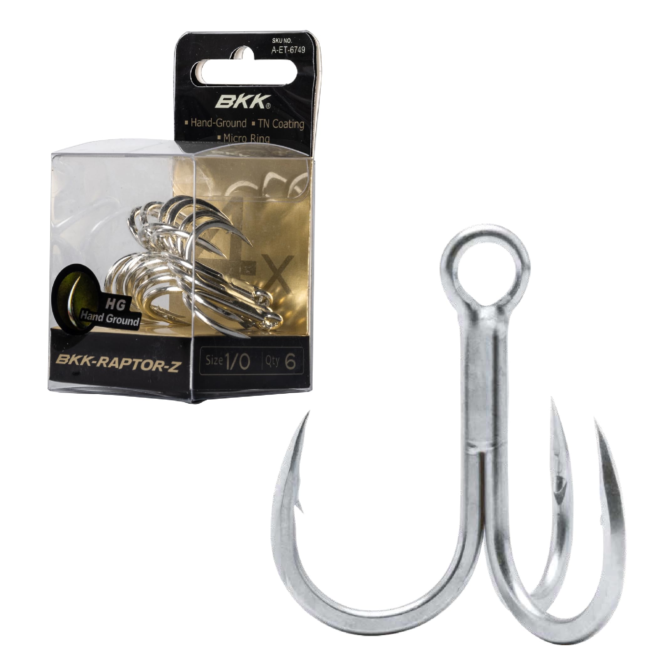 Amazon.com : BKK Raptor-Z Treble Hook | 1/0 | 6-Pack | 4X