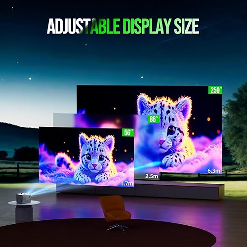 Miniatura 5 de Proyector con WiFi y Bluetooth, proyector nativo 1080P 4K compatible con proyector de película portátil Keystone vertical automático, compatible con
