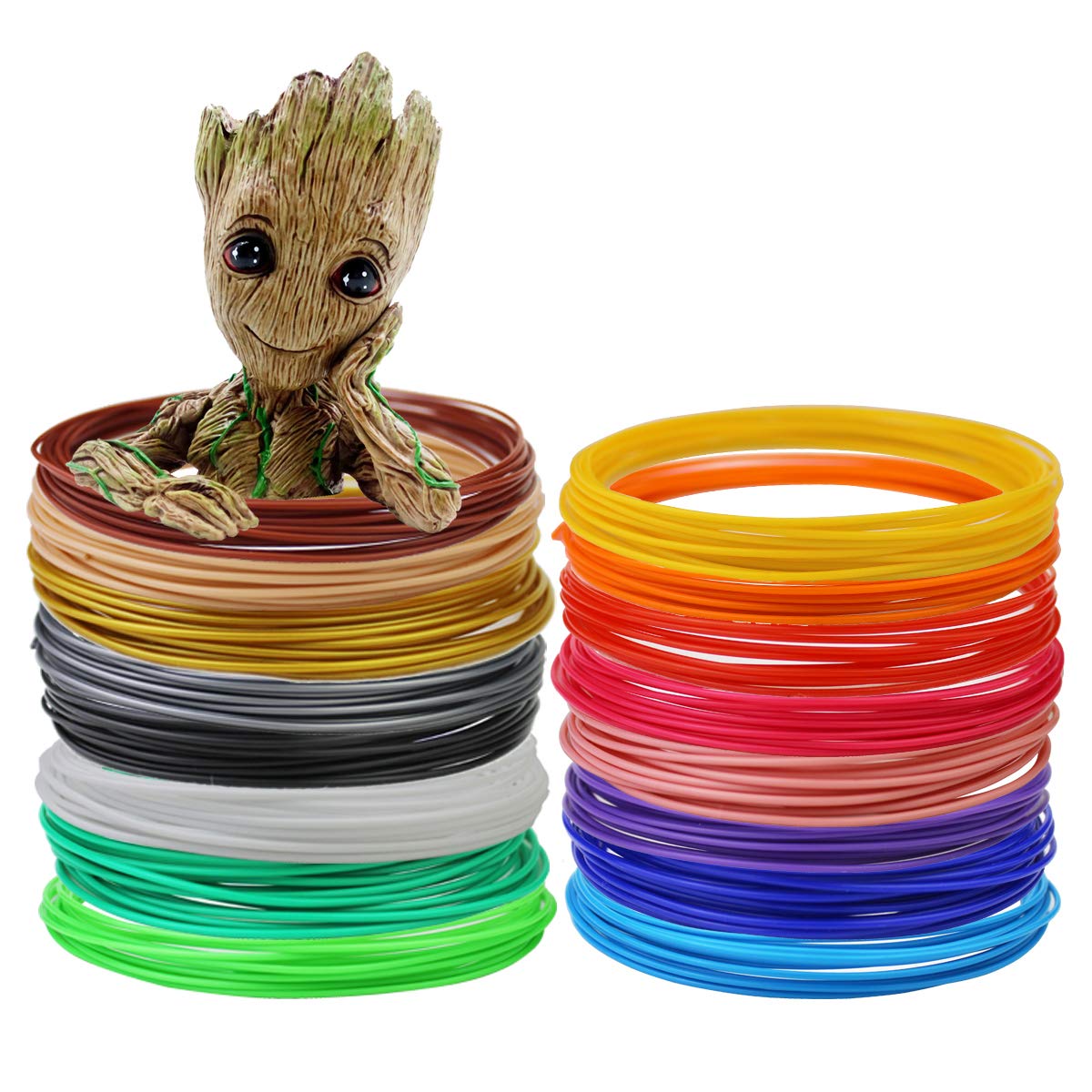 3D Pen Filament Refills 16 Colors PLA Filaments for Drawing/Printing 3D Printer Refill Pack 1.75mm / 20 Feet per Color