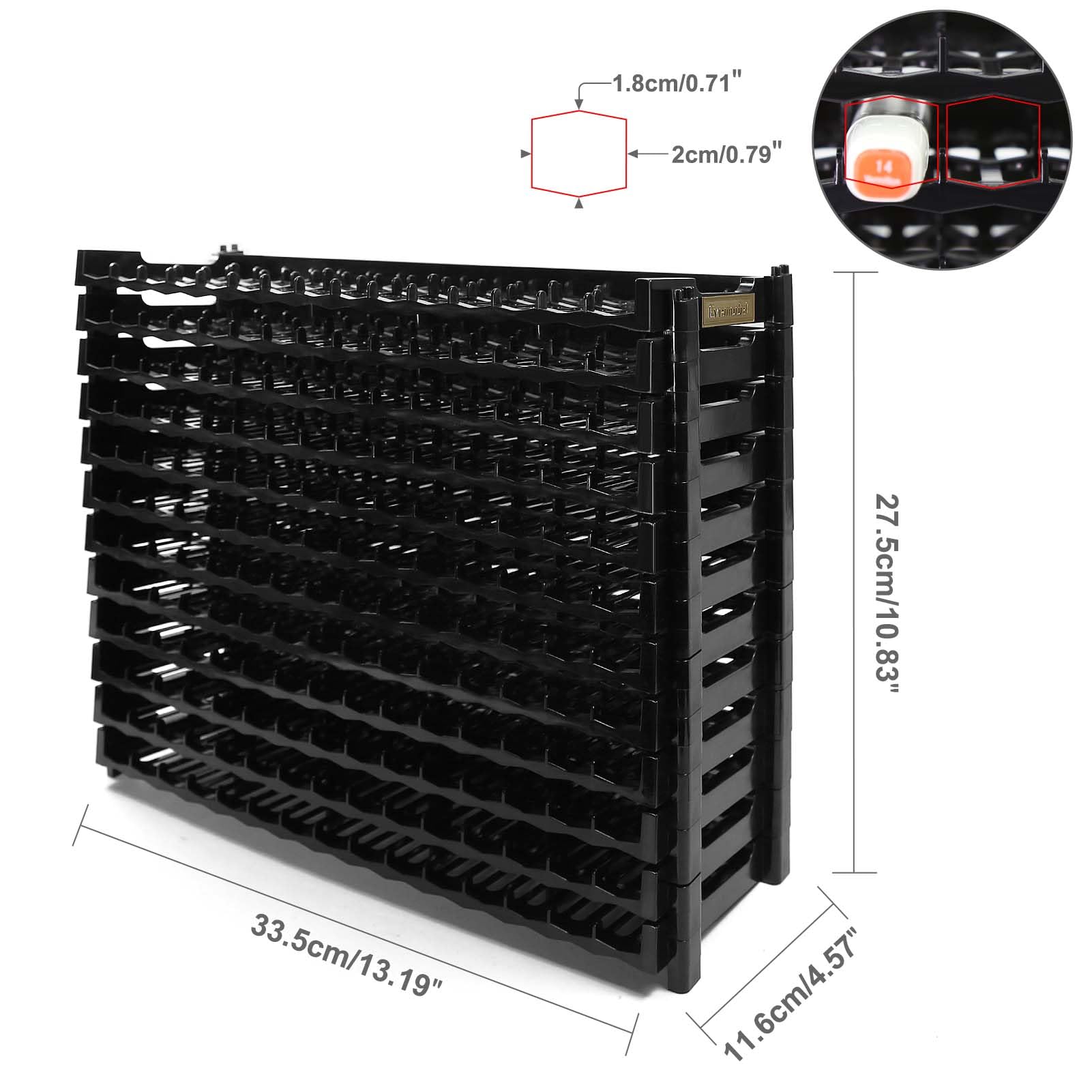 Evemodel 15 * 6 Stifthalter Schreibtisch Bürsten Schlitz-Haltebecher PC Kunststoff Desktop-Markierungshalter zum Organisieren (12Stk., schwarz)