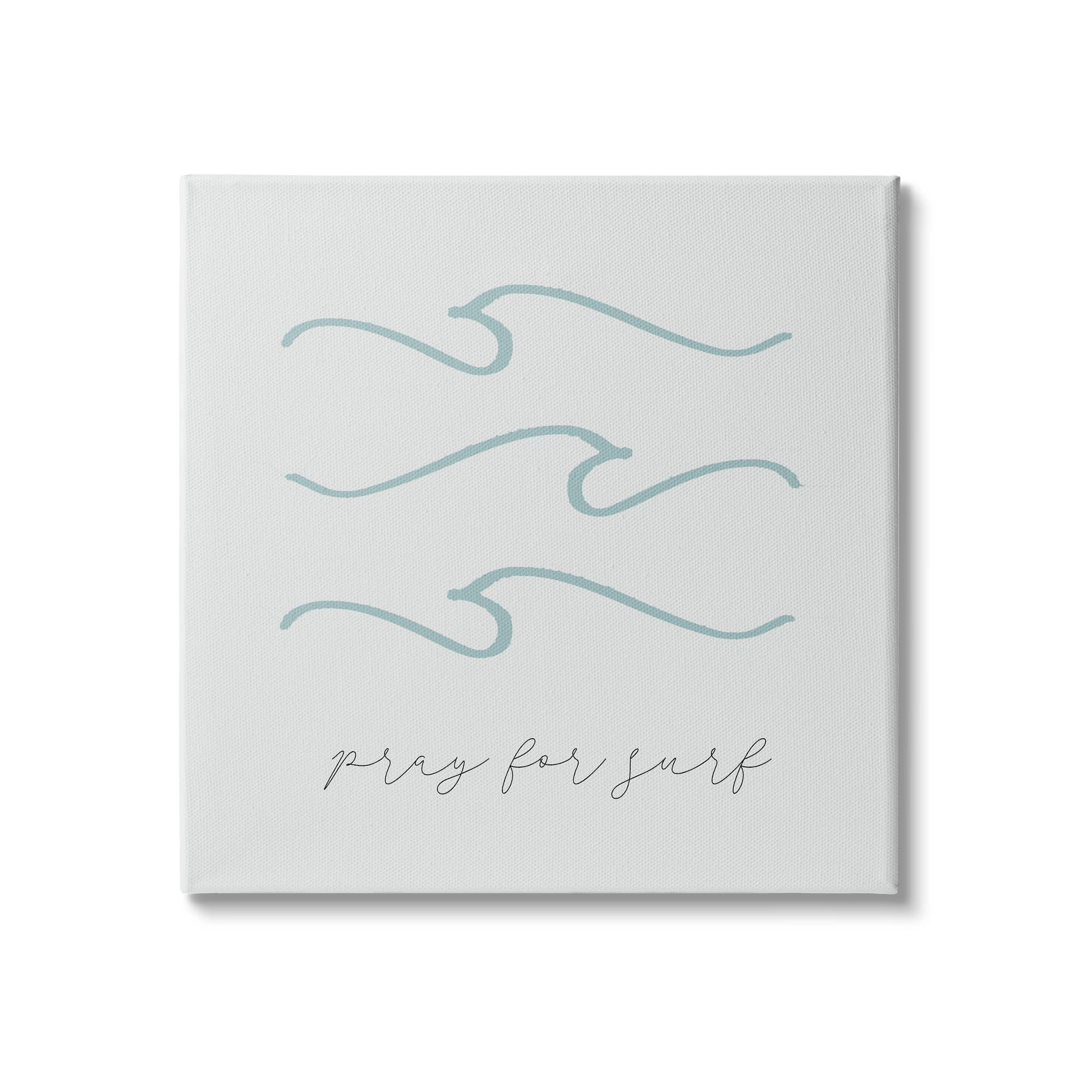 Stupell IndustriesStupell Industries Pray for Surf Nautical Beach Phrase Tranquil Waves Canvas Wall Art, 17 x 17, Off- White