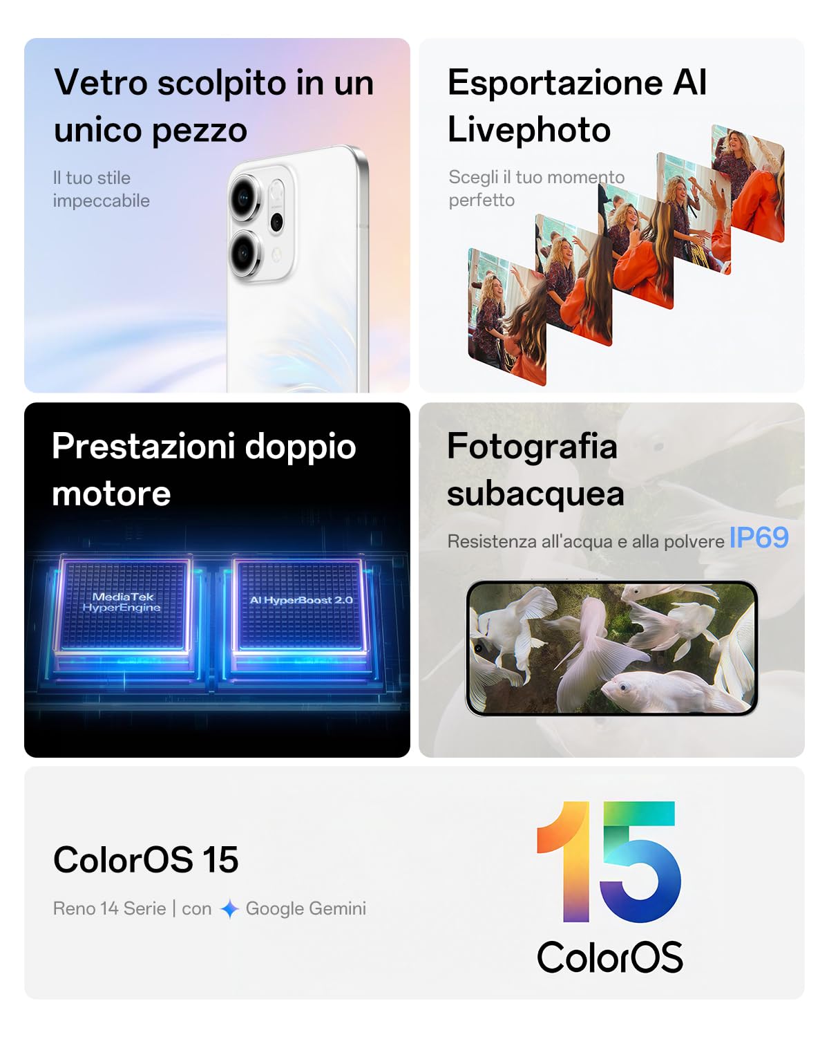 OPPO Reno14 5G 12+256GB AI Smartphone - Dettaglio