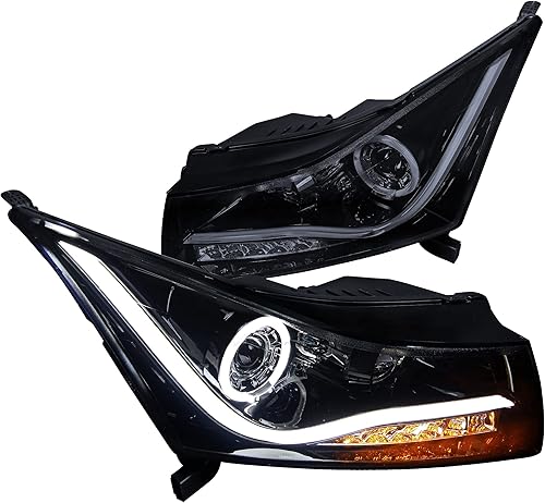 Spec-D Tuning LHP-CRU11G-TM Faro proyector negro (lente de humo con carcasa de halo LED brillante)