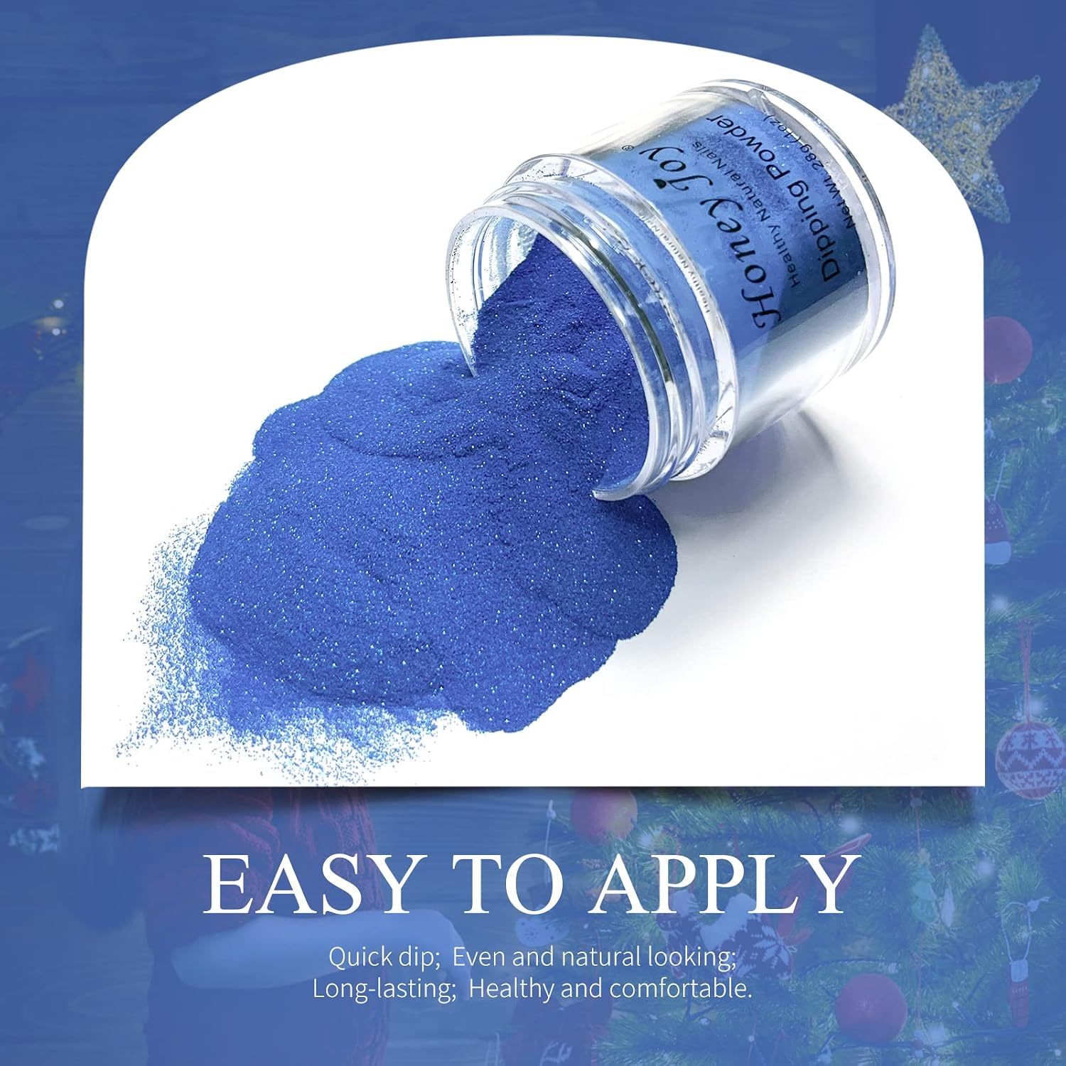 Fine Dipping Powder Royal Blue Colors No Need Lamp Cure Dip Powder Nails,Like Gel Polish Effect, Even & Smooth Finishing,(No.43)