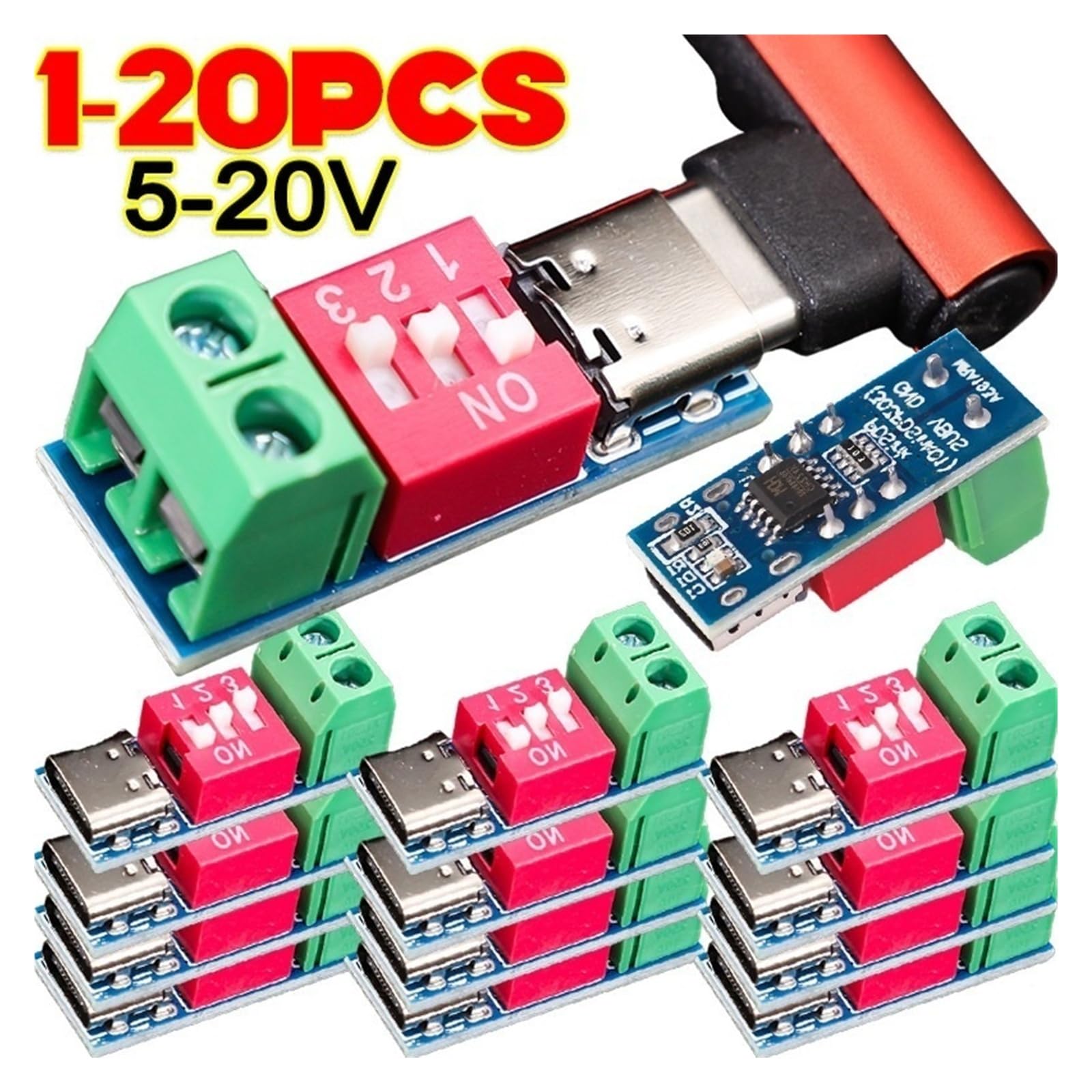 PD 5-20V Trigger Tester Decoy Board Type-C DIY Power Supply(10pcs)