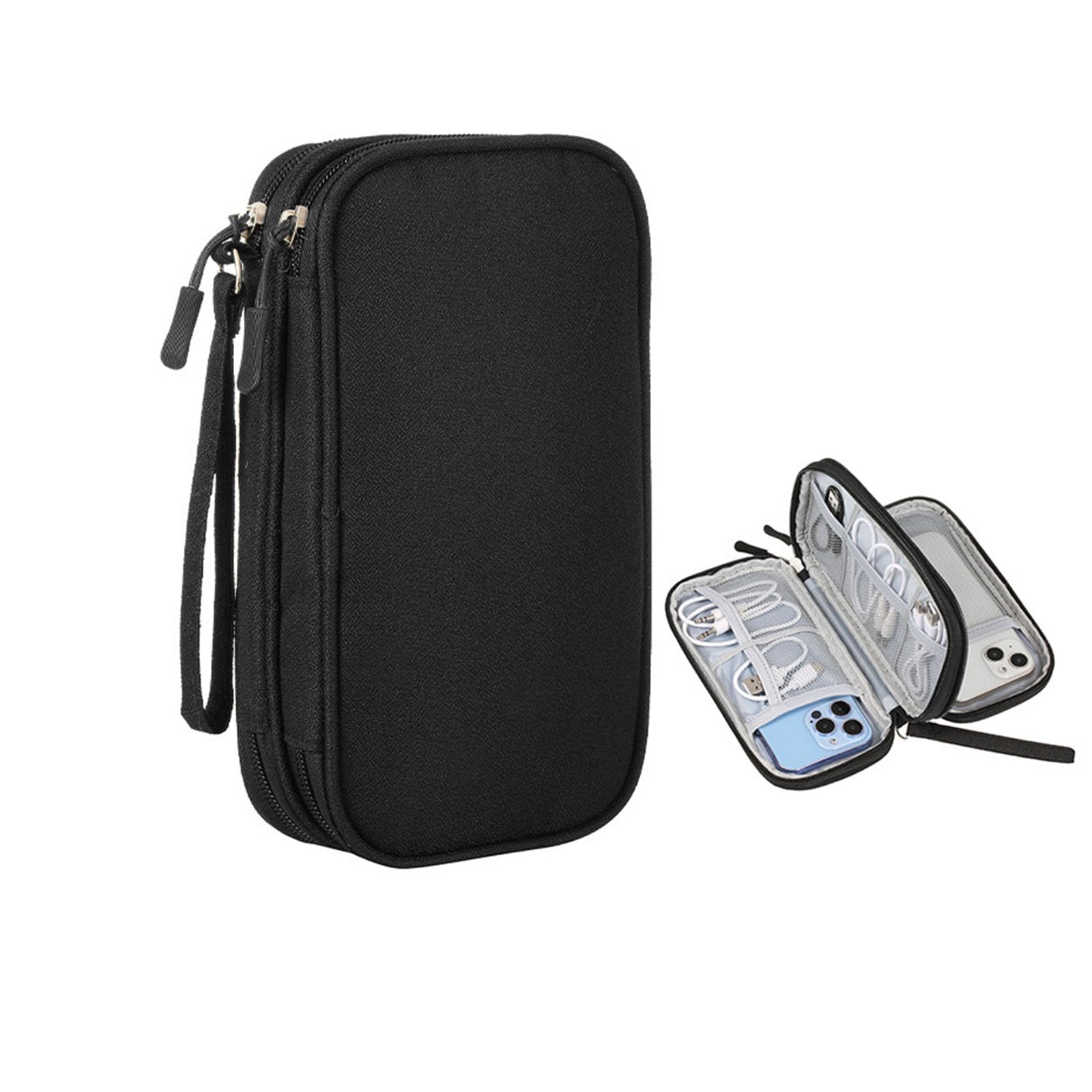 WersaYuu Electronics Organizer Travel Case for Women Men, Cable Organizer Bag Electronics Tech Accessories for Power Bank, SD Card, Cables, Phone