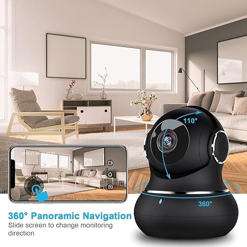 Miniatura 5 de litokam Cámara de seguridad interior 2K, cámaras para seguridad del hogar con detección de movimiento 360, monitor WiFi para bebésmayoresperros,