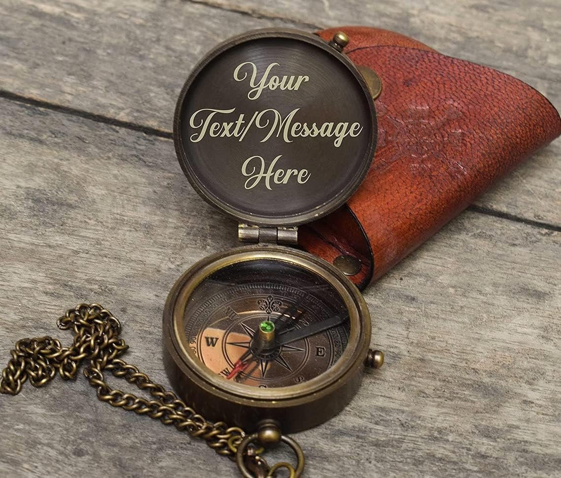 generic Vintage Solid Pocket Compass: Personalized Nautical Antique with Engraved Cover - Premium Gift by Sun Instrument-picture-26
