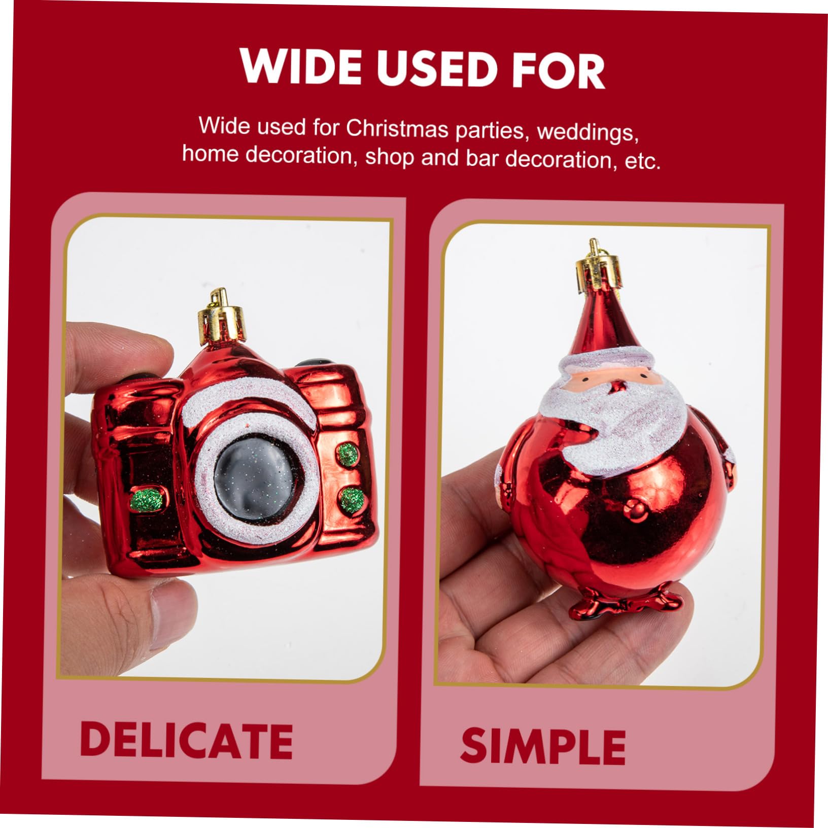 TOPBATHY 30 STK Christbaumschmuck Krippendekor Urlaub Baumschmuck weihnachtsdeko Weihnachts Party Weihnachtsbaumschmuck aus Kunststoff Weihnachtsschmuck zum Aufhängen Plastik rot