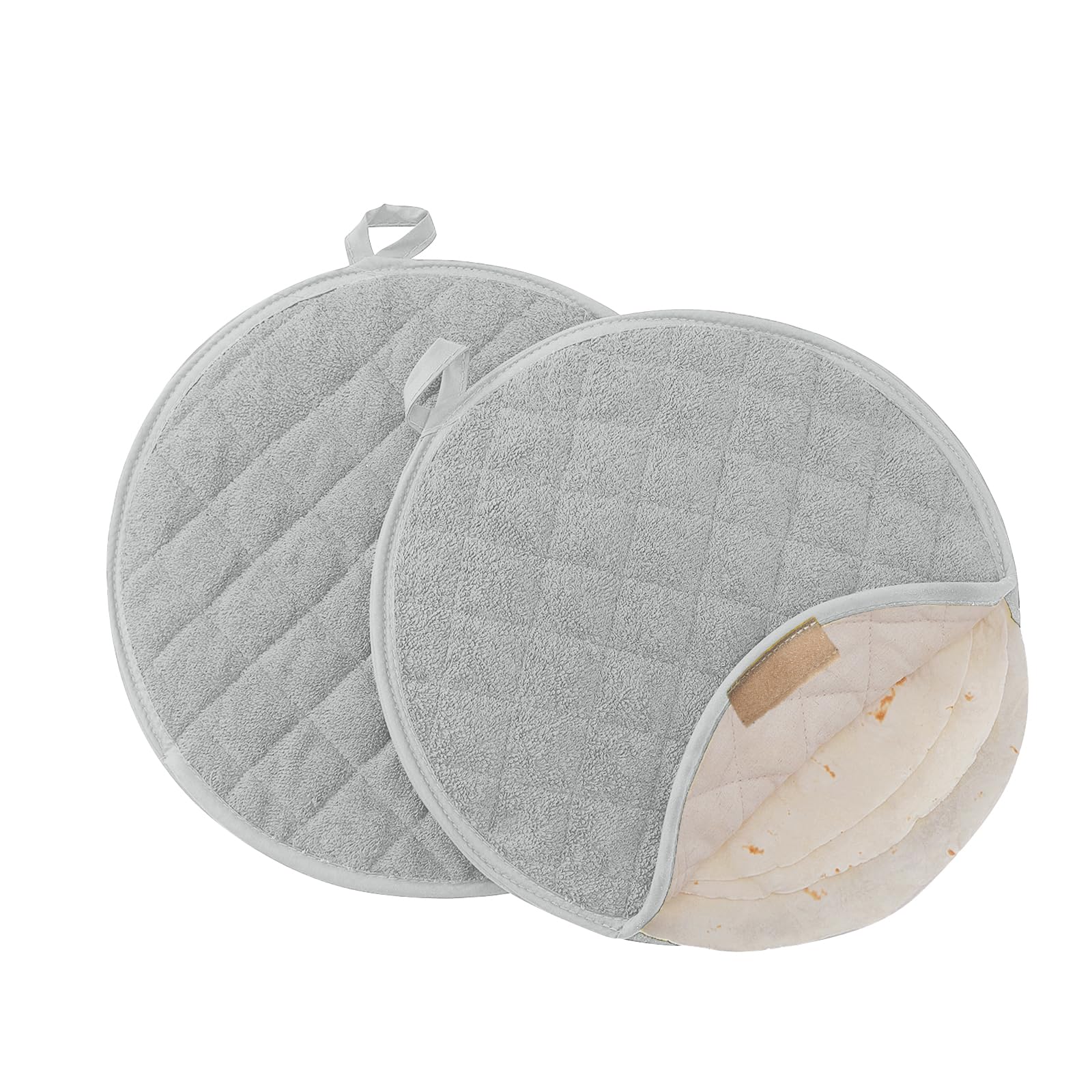 Chauffe-tortilla de 30,5 cm en tissu haute densité gris | Lot de 2