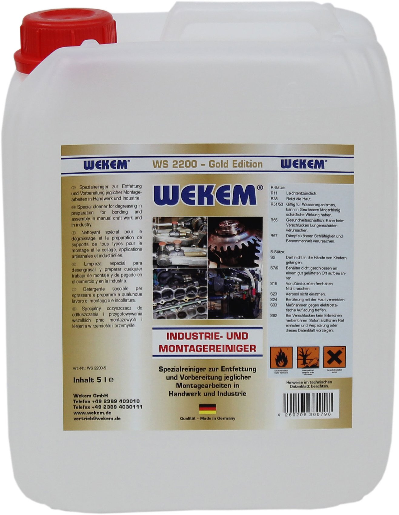 Limpiador Por Pulverización Wekem WS2000 – 500 Ml, Libre De CFC Y Sin Residuos, Limpiador De Montaje