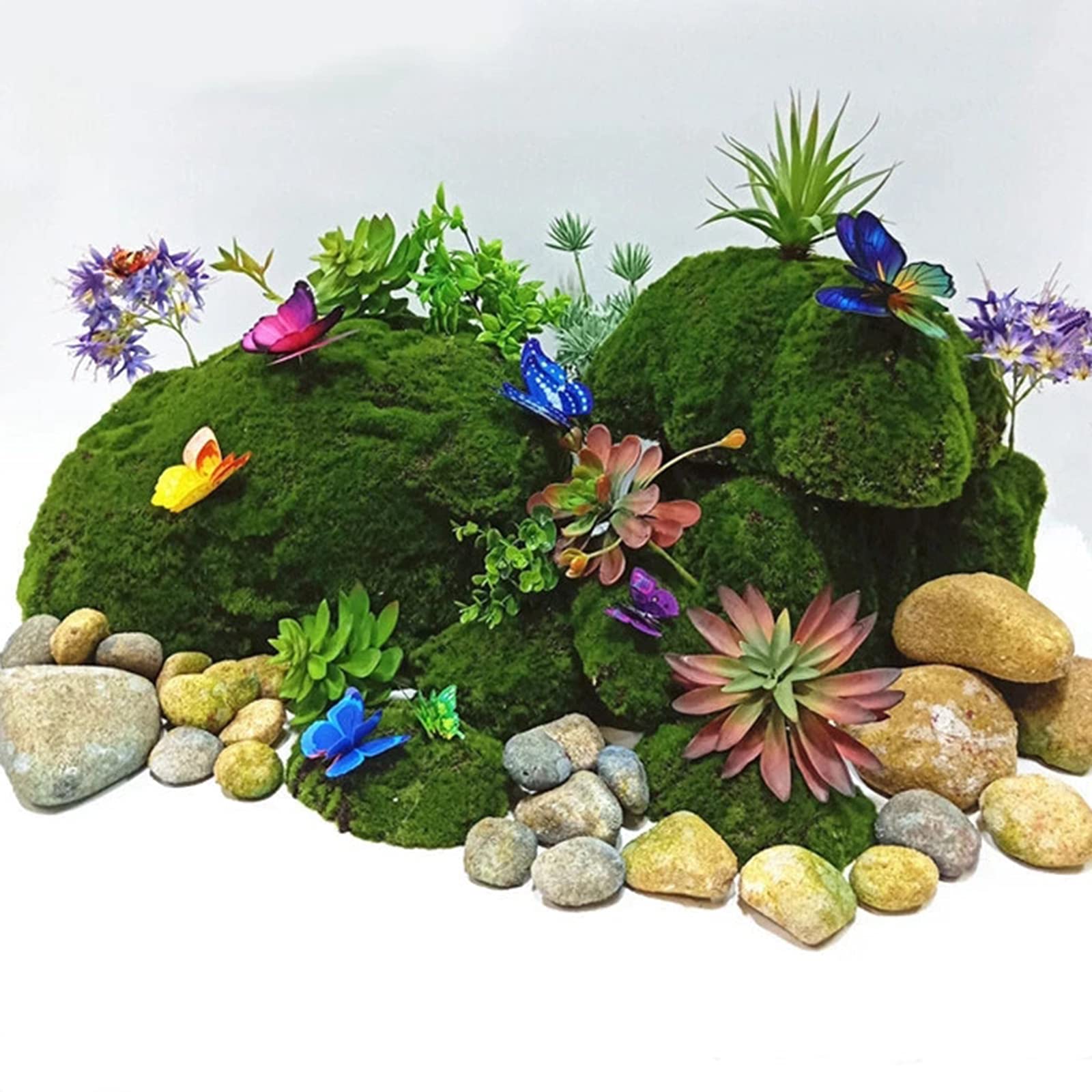 Landscape Green Foam Moss Stone Grass Fake Rocks Mini DIY Garden Supply-image-30
