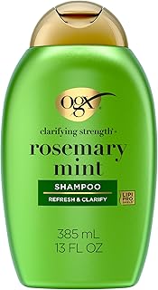 OGX Clarifying Strength + Rosemary Mint Shampoo, Clarifying Shampoo for Oily Hair Visibly Helps Remove Oil & Residue to Clear Away Buildup, Sulfate-Free Surfactants, 13 fl. oz