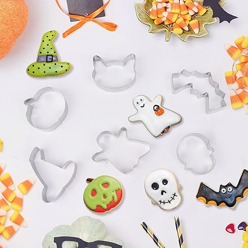 Miniatura 3 de 21 cortadores de galletas de Halloween, kit de fabricación de moldes de silicona de calavera de Halloween, juego de hornear de Halloween,