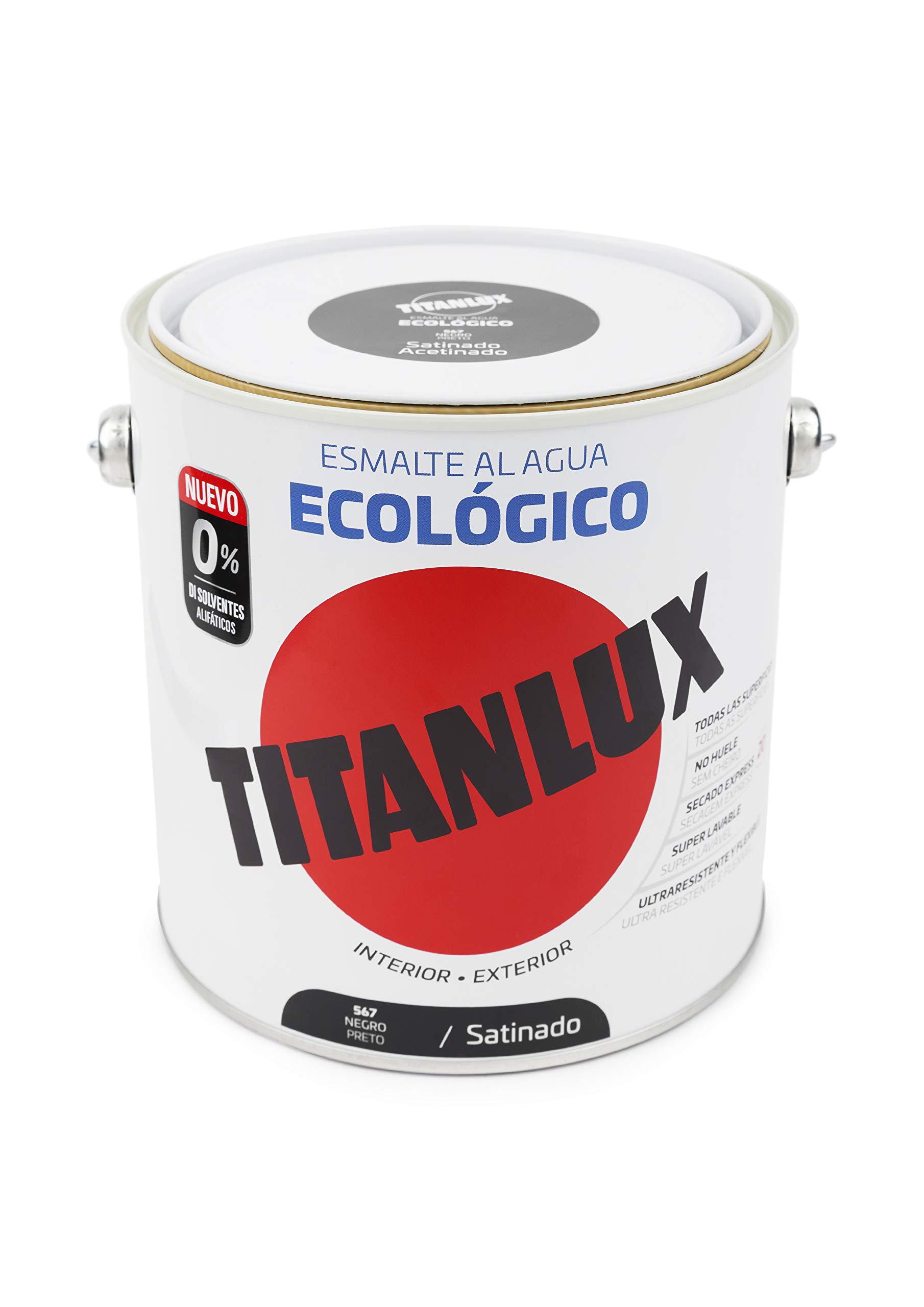 TX.ESM.ECO SATIN.NEGRO 2,5L peinture noire bois métal intérieur