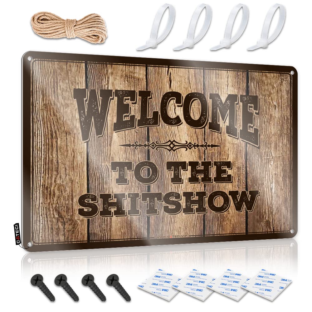 Man Cave Signs For Men Welcome To The Shitshow Sign Funny Metal Tin Sign For Bar Metal Tin Sign Retro(30X40CM)