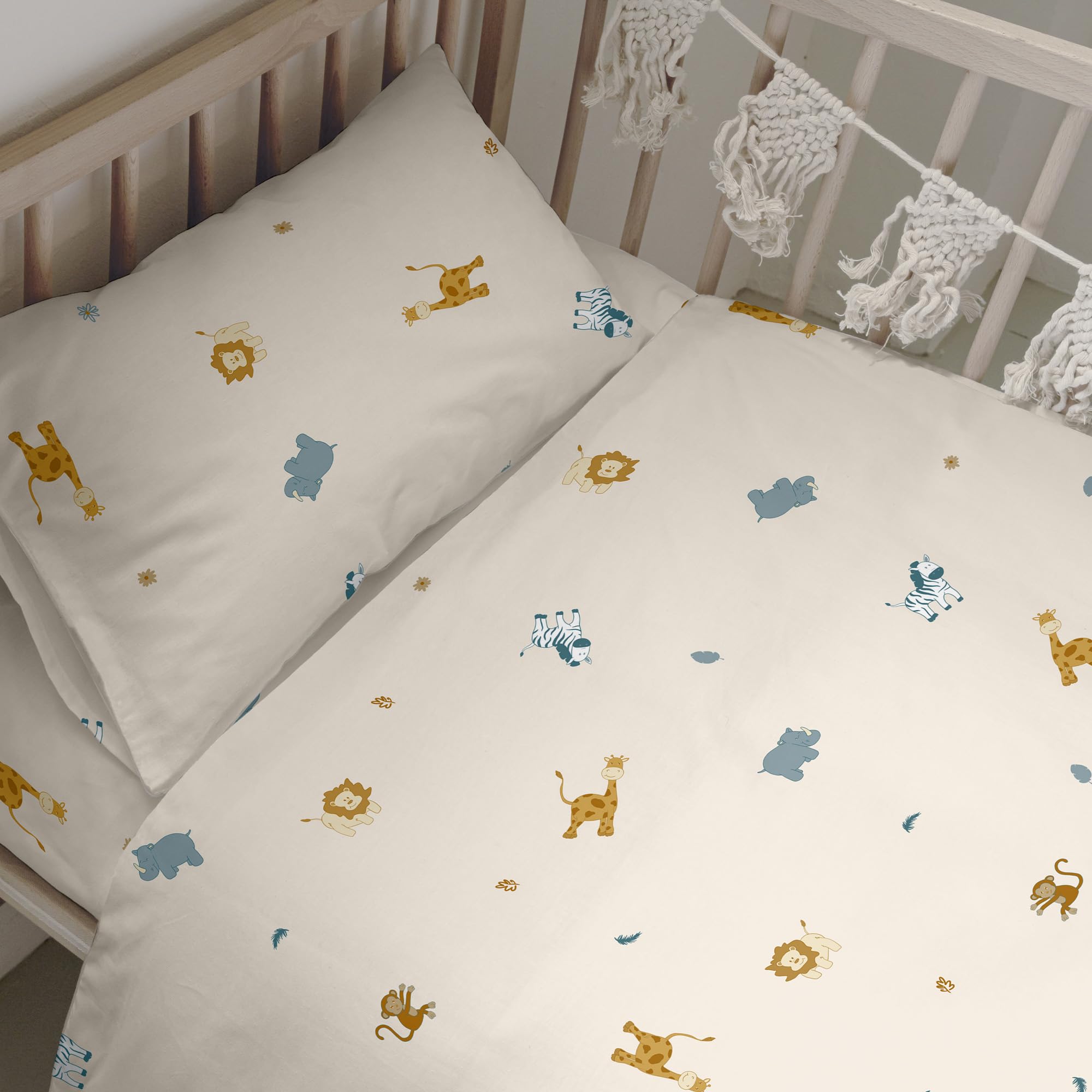 Parure de lit bébé animaux 115x145 cm pour veiller sur ses premiers rêves