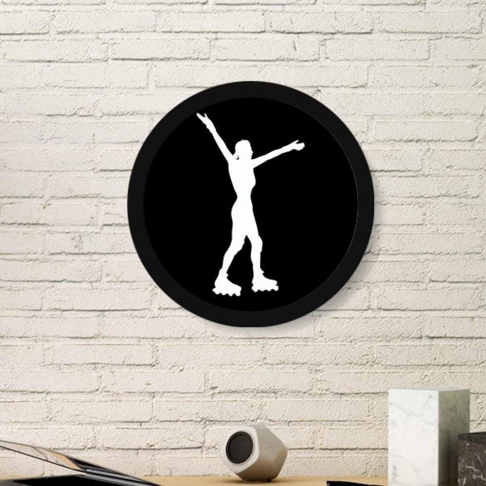 Stickers muraux roller sport silhouette ronde pour déco chambre ado