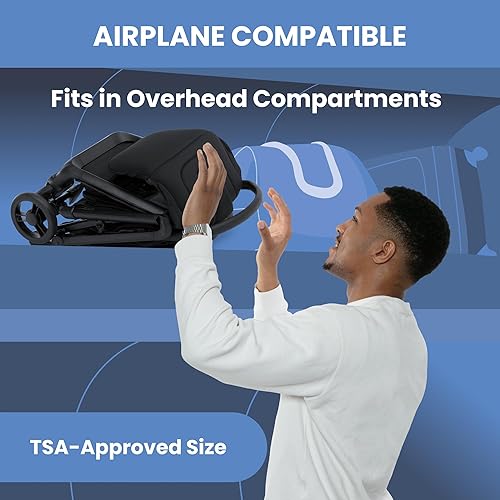 Miniatura 3 de Delta Children Icon - Cochecito de viaje ultra compacto, certificado Greenguard Gold, color negro