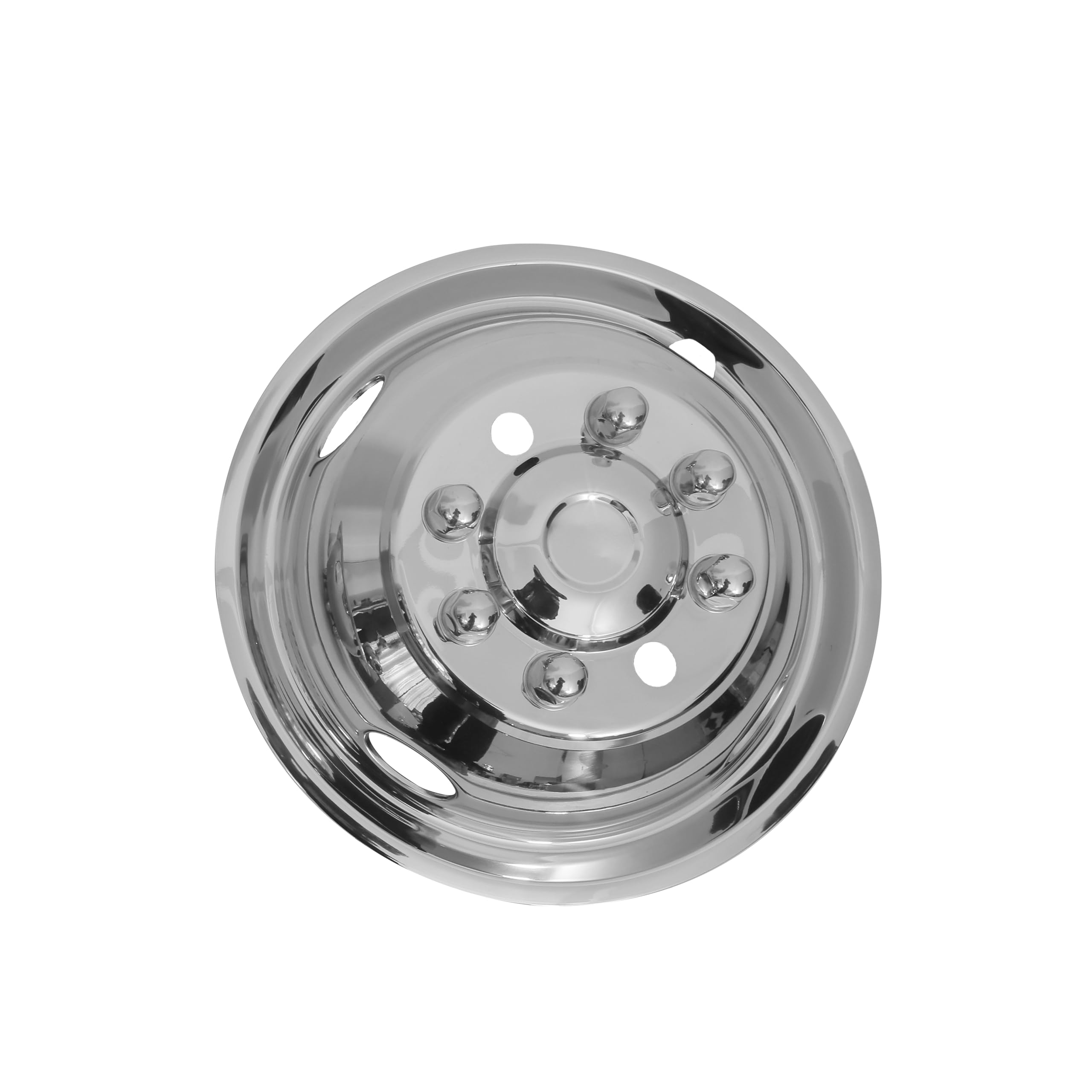 40.6 cm polerowana stal nierdzewna Ford Wheel Simulator Set 8 Lug 4 otwory wentylacyjne kołpaki felgi pasują do 2008~nowszego Ford E350/E450 Van
