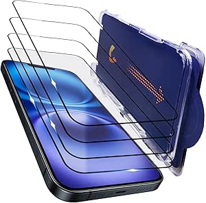 AMET Película Blindada Sapphire com *Proteção de Quebra de Tela 12 Meses, iPhone 17 Pro Max e 16 Pro Max , Anti-impacto, Instalação fácil e Aplicador incluso, Alta Definição de imagem, Vidro 9H, Transparente