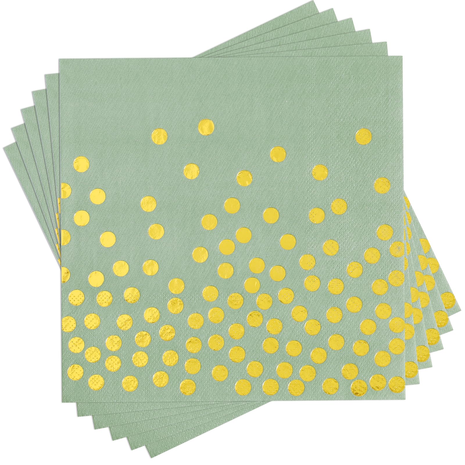 100 Serviettes En Papier Vert Sauge Luckwaii - 40x40cm 3 Couches Pour Mariage, Anniversaire