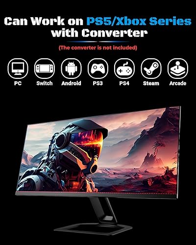 Miniatura 6 de Sehawei Haute42 16Key All-Button Arcade Controller Gamerfinger with Turbo Functions,Arcade Stick Street Fight Mini Plus Controller for Negro