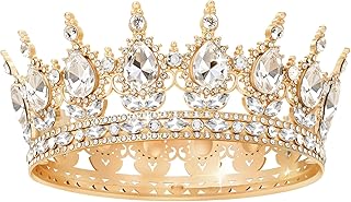 Crown for Women - Birthday Wedding Costume Party Crystal Bridal Accessories Princess Christmas Gold White Crown