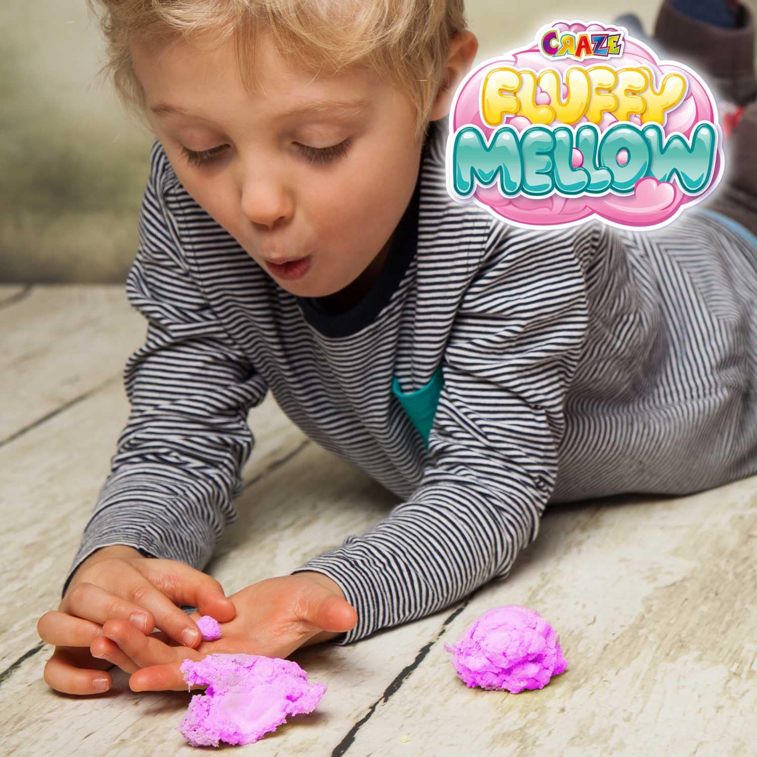 CRAZE Fluffy Mellow puszysty Slime, miękki i łatwy do rozciągnięcia, zabawka przeciwstresowa w torbie 25 g, rzemiosło dla dzieci, różne 4 kolory