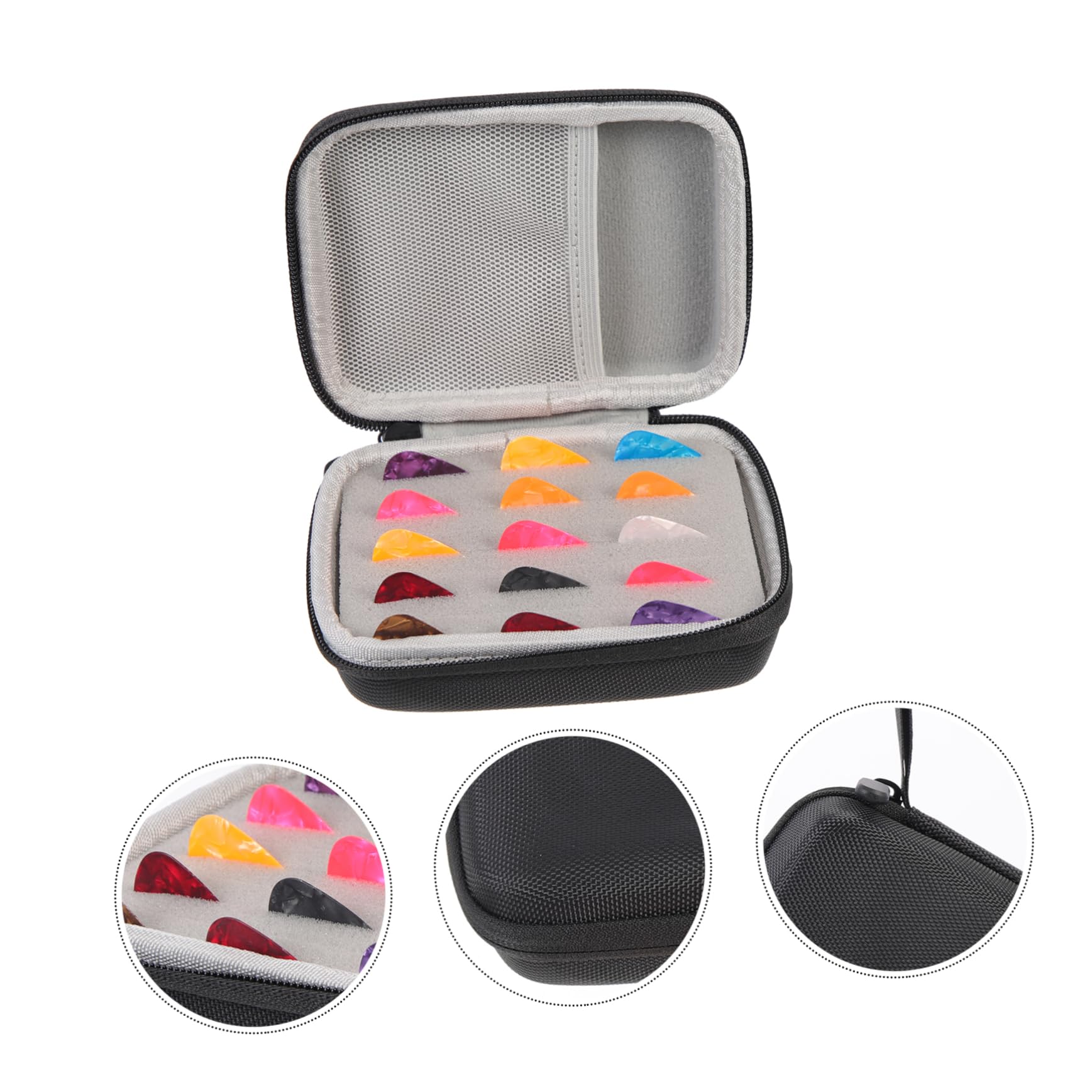 ibasenice 3juegos Estuche Organizador De Púas De Guitarra con Púas Aleatorias Accesorios De Guitarra Almacenamiento Compacto y Ligero Diseño Ergonómico y Material Duradero
